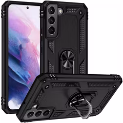 Mobigear Armor Ring Samsung Galaxy S22 Hoesje Hardcase Backcover Shockproof met Ringhouder - Zwart
