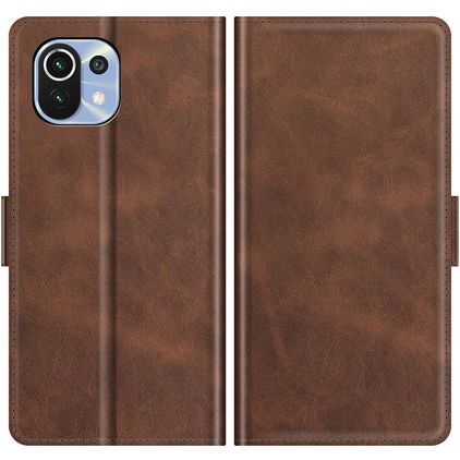 Mobigear Slim Magnet Xiaomi Mi 11 Lite Hoesje Bookcase Portemonnee - Bruin