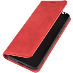 Mobigear Retro Slim POCO F2 Pro Hoesje Bookcase Portemonnee - Rood