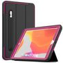 Mobigear Tri-Fold Folio iPad 7 (2019) Hoes Hard Kunststof,TPU Bookcase + Stylus Houder - Zwart / Magenta