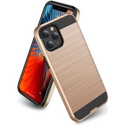 Mobigear Brushed Armor iPhone 12 Pro Max Hoesje Hardcase Backcover Shockproof - Goud