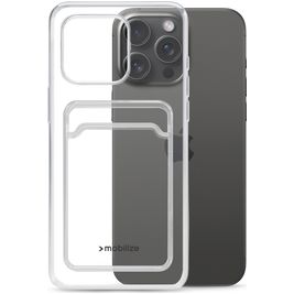 Mobilize Gelly Card Doorzichtig iPhone 15 Pro Max Hoesje Flexibel TPU Backcover met Pasjeshouder - Transparant