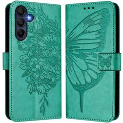 Mobigear Flowers Samsung Galaxy A17 Hoesje Bookcase Portemonnee - Groen