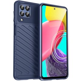 Mobigear Groove Samsung Galaxy M53 Hoesje Flexibel TPU Backcover - Blauw