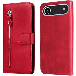 Mobigear Zipper iPhone Air Hoesje Bookcase Portemonnee - Rood