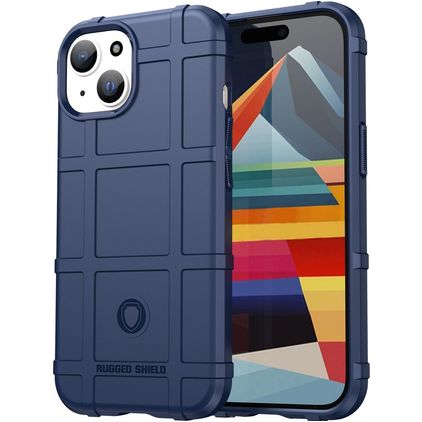 Mobigear Rugged Shield iPhone 15 Hoesje Flexibel TPU Backcover Shockproof - Blauw