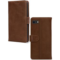 Mobilize Wallet iPhone SE (2020) Hoesje Echt Leer Bookcase Portemonnee - Bruin
