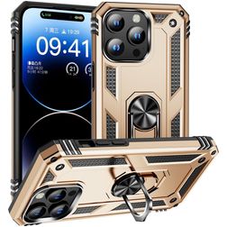 Mobigear Armor Ring iPhone 16 Pro Max Hoesje Hardcase Backcover Shockproof met Ringhouder - Goud