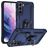 Mobigear Armor Ring Samsung Galaxy S22 Hoesje Hardcase Backcover Shockproof met Ringhouder - Blauw
