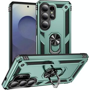 Mobigear Armor ring Samsung Galaxy S26 Ultra Hoesje Hardcase Backcover Shockproof met Ringhouder - Groen