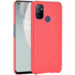 Mobigear Croco OnePlus Nord N100 Hoesje Hardcase Backcover - Rood
