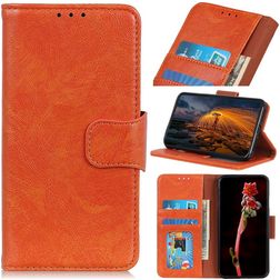 Mobigear Classy iPhone 13 Pro Hoesje Bookcase Portemonnee - Oranje