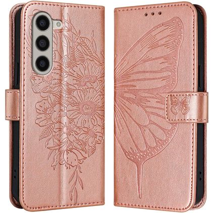 Mobigear Butterfly Samsung Galaxy Z Fold 6 Hoesje Bookcase Portemonnee - Roségoud
