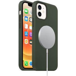Mobigear Rubber Touch iPhone 12 Mini Siliconen MagSafe Hoesje Backcover - Groen