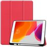Mobigear Tri-Fold Gel iPad 8 (2020) Hoes TPU,Kunstleer Bookcase + Stylus Houder - Rood