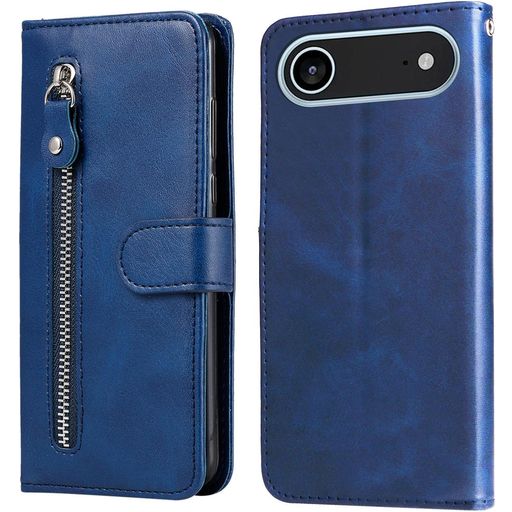 Mobigear Zipper iPhone Air Hoesje Bookcase Portemonnee - Blauw