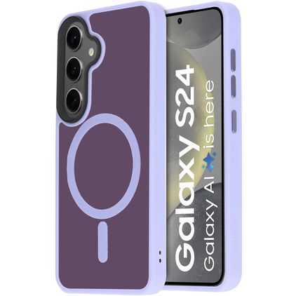 Mobiparts Hardcover Samsung Galaxy S24 MagSafe Hoesje Hardcase Backcover - Satin Lila