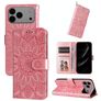 Mobigear Sunflower iPhone 17 Pro Max Hoesje Bookcase Portemonnee - Roze