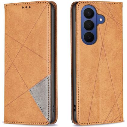 Mobigear Rhombus Slim Samsung Galaxy A27 Hoesje Bookcase - Cognac