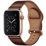 Mobigear Venezia Leren Apple Watch Bandje Gespsluiting - 42/41/40/38 mm - Bruin
