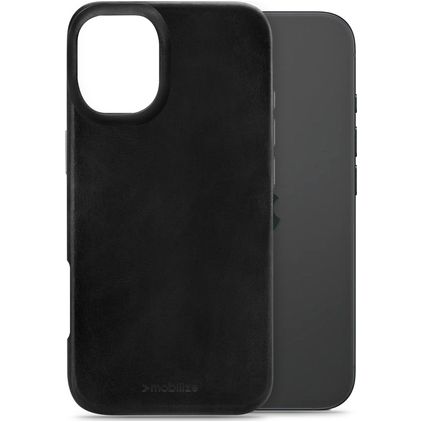 Mobilize Premium iPhone 16 MagSafe Hoesje Echt Leer Backcover - Zwart
