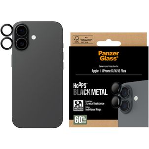 PanzerGlass Hoops iPhone 17 Glazen Camera Lens Protector - Case Friendly - Zwart