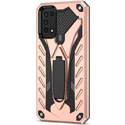 Mobigear Armor Stand Samsung Galaxy A03s Hoesje Hardcase Backcover Shockproof met Standaard - Roségoud