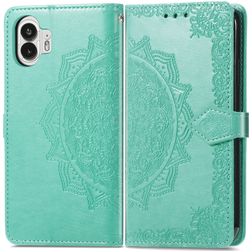 Mobigear Mandala Nothing Phone (2) Hoesje Bookcase Portemonnee - Groen