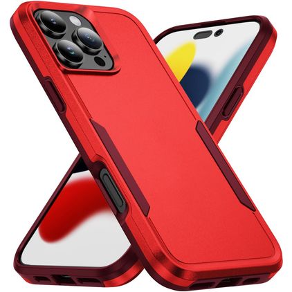Mobigear Heavy Armor iPhone 16 Pro Hoesje Hardcase Backcover Shockproof - Rood