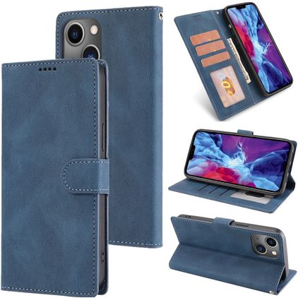 Mobigear Wallet iPhone 14 Plus Hoesje Bookcase Portemonnee - Blauw
