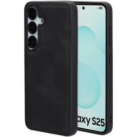 Mobiparts Classic Samsung Galaxy S25 MagSafe Hoesje TPU,Kunstleer Backcover - Graphite Black