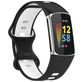Mobigear Sport Dual Siliconen Fitbit Charge 5 Bandje Druksluiting - Zwart / Wit
