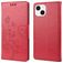 Mobigear Flowers iPhone 14 Hoesje Bookcase Portemonnee - Rood