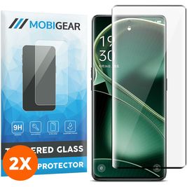 Mobigear Premium OPPO Find X6 Glazen Screenprotector - Case Friendly - Zwart (2-Pack)