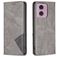 Mobigear Rhombus Slim Motorola Moto G24 Hoesje Bookcase - Grijs Mobigear Rhombus Slim Motorola Moto G24 Hoesje Bookcase - Grijs