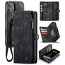Caseme 008 iPhone 16 Plus Hoesje Uitneembare 2in1 Bookcase Portemonnee - Zwart
