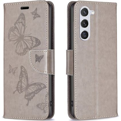 Mobigear Butterfly Samsung Galaxy S23 Hoesje Bookcase Portemonnee - Grijs