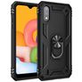 Mobigear Armor Ring Samsung Galaxy A01 Hoesje Hardcase Backcover Shockproof met Ringhouder - Zwart