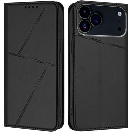 Mobigear Frosted Flip iPhone 17 Pro Max Hoesje Bookcase Portemonnee - Zwart