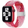 Mobigear Braided Nylon Apple Watch Bandje Klemsluiting - 49/46/45/44 mm - Roze / Rood