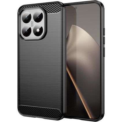 Mobigear Brushed Slim Xiaomi 15T Hoesje Flexibel TPU Backcover - Zwart
