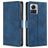 Mobigear Croco Motorola Edge 30 Ultra Hoesje Bookcase Portemonnee - Blauw