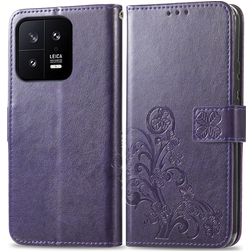 Mobigear Clover Xiaomi 13 Hoesje Bookcase Portemonnee - Paars