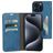Mobiparts Classic Wallet iPhone 15 Pro Max Hoesje Bookcase Portemonnee - Steel Blue