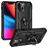 Mobigear Armor Ring iPhone 14 Hoesje Hardcase Backcover Shockproof met Ringhouder - Zwart