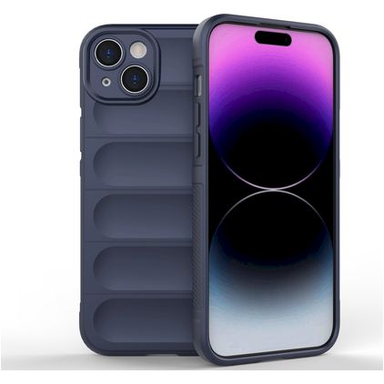 Mobigear Bumpy iPhone 15 Plus Hoesje Flexibel TPU Backcover - Donkerblauw