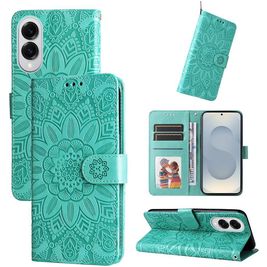 Mobigear Sunflower Samsung Galaxy S25 Edge Hoesje Bookcase Portemonnee - Groen