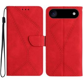 Mobigear Stitch iPhone Air Hoesje Bookcase Portemonnee - Rood