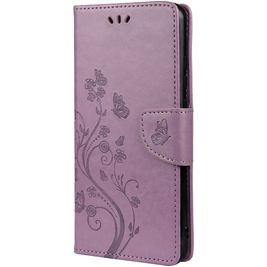 Mobigear Flowers Samsung Galaxy A23 Hoesje Bookcase Portemonnee - Paars