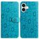 Mobigear Flowers iPhone 17 Hoesje Bookcase Portemonnee - Blauw